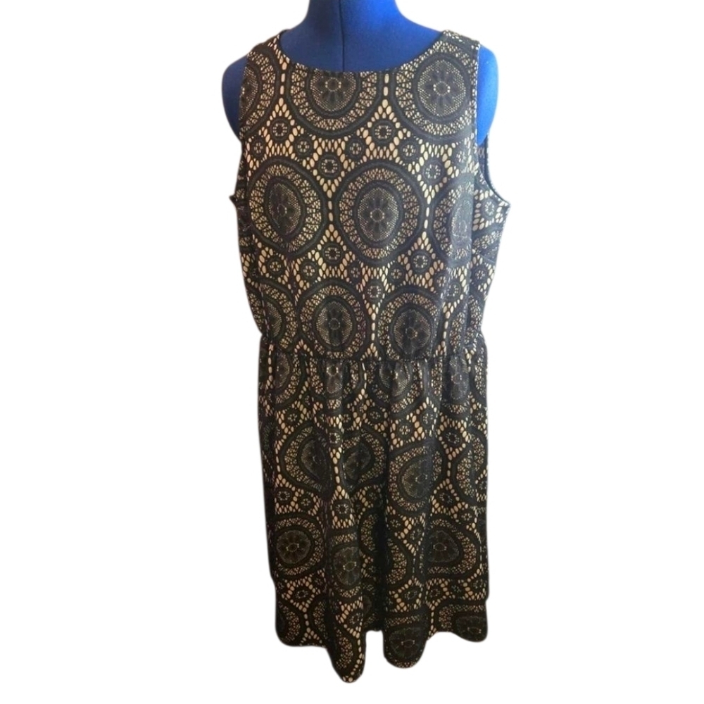 Tacera Black Lace Midi Cocktail Party Dress